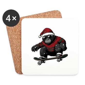 Gorilla Christmas Funny - Coasters (set of 4) - white - Front