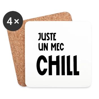 juste un mec chill - Dessous de verre (lot de 4) - blanc - Devant