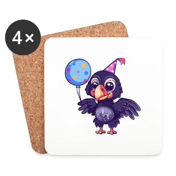 Harpy Bird Birthday Baby - Coasters (set of 4) - white - Front