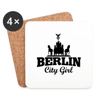 BERLIN CITY GIRL QUADRIGA - Untersetzer (4er-Set) - Weiß - Vorne