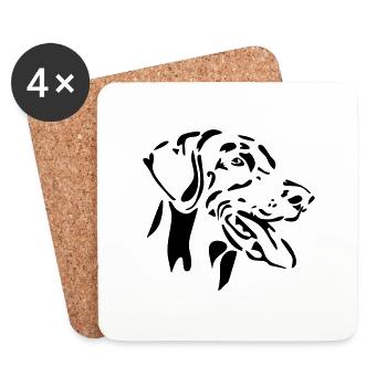 Dobermann - Untersetzer (4er-Set) - Weiß - Vorne