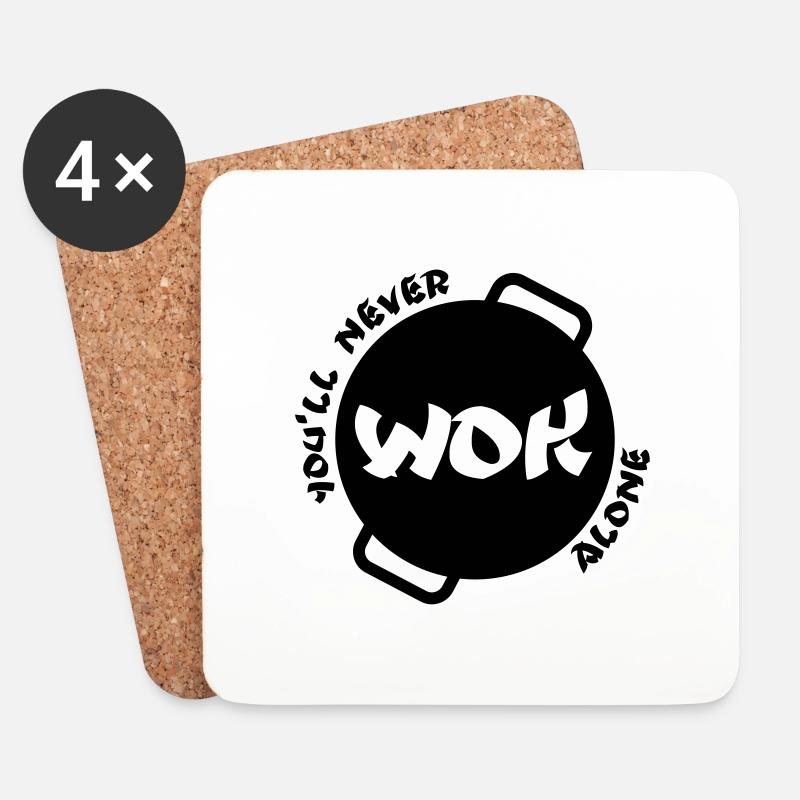 WOK alone - Untersetzer (4er-Set) - Weiß