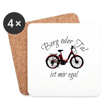 E Bike lustiger Spruch Shirt Geschenk - Untersetzer (4er-Set) - Weiß - Vorne