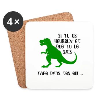 tape dans tes mains - Dessous de verre (lot de 4) - blanc - Devant