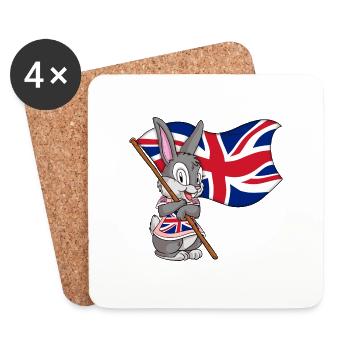 Lapin anglais - Dessous de verre (lot de 4) - blanc - Devant