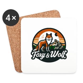 FOXY AND WOLF 4 - Untersetzer (4er-Set) - Weiß - Vorne