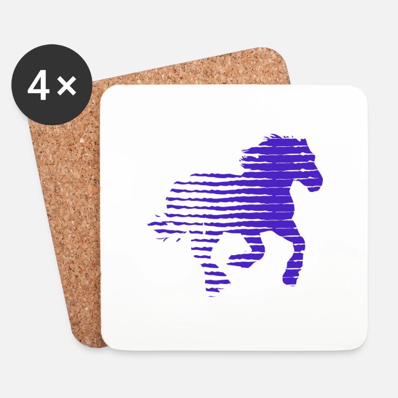 PFERD. FOHLEN. STUTE. TIER. TIERE. NATUR. - Untersetzer (4er-Set) - Weiß
