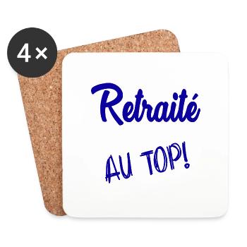 RETRAITE. COLLEGUE. RETRAITE. RETRAITEE. RETRAITE. - Dessous de verre (lot de 4) - blanc - Devant