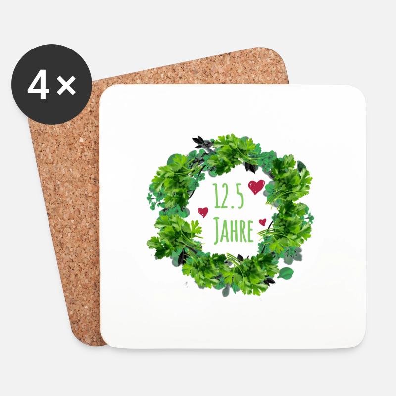 Petersilienhochzeit, Ehejubiläum, Hochzeitstag,Kra - Untersetzer (4er-Set) - Weiß