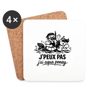 Je peux pas j'ai aqua poney - Dessous de verre (lot de 4) - blanc - Devant