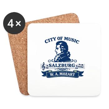 Salzburg Mozart City of Music Austria - Coasters (set of 4) - white - Front