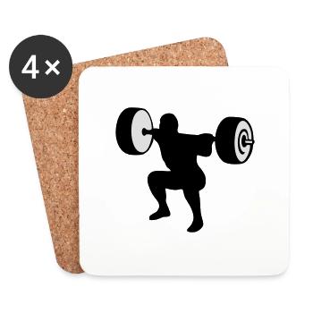 weightlifting, weightlifter, weight lifter - Coasters (set of 4) - white - Front