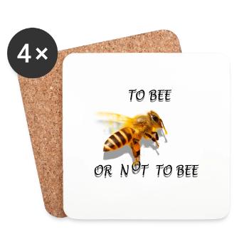 To bee or not to bee - Coasters (set of 4) - white - Front