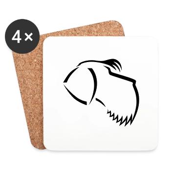 Schnauzer 2 - Coasters (set of 4) - white - Front