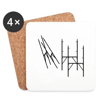 échafaudage métallique pour la construction - Dessous de verre (lot de 4) - blanc - Devant