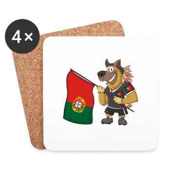 Portugal Rasta Dog - Dessous de verre (lot de 4) - blanc - Devant