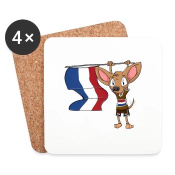 Holländischer Chihuahua - Untersetzer (4er-Set) - Weiß - Vorne