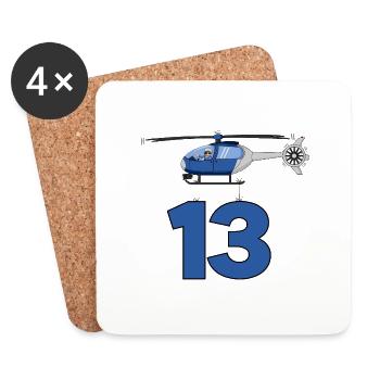 Helicopter 13th birthday - Coasters (set of 4) - white - Front