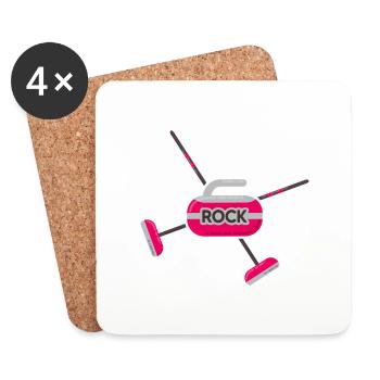 Curling Curling Curling Stone Curler - Coasters (set of 4) - white - Front