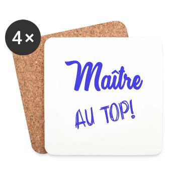 MAÎTRE. MAITRE. HUMOUR - Dessous de verre (lot de 4) - blanc - Devant