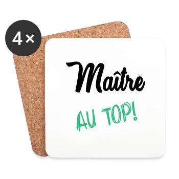 MAITRE. MAÎTRESSE. MERCI - Dessous de verre (lot de 4) - blanc - Devant