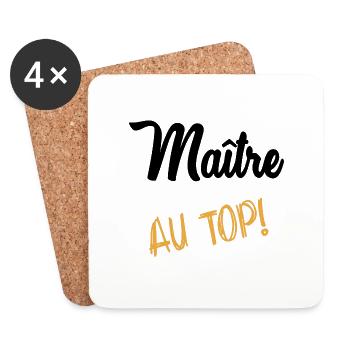 MAÎTRE. MAITRE. MERCI. MERCI MAÎTRE - Dessous de verre (lot de 4) - blanc - Devant