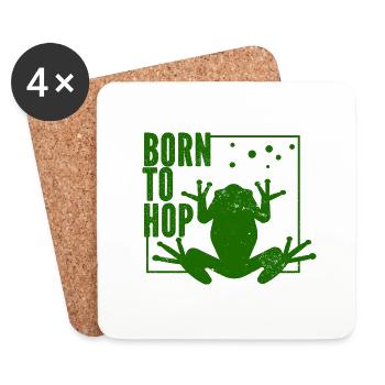 Frog - Amphibian Animal - Coasters (set of 4) - white - Front