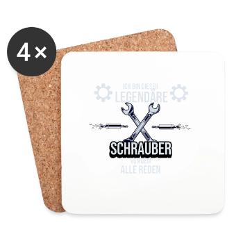 Car Mechanic T-Shirt, Mechanic Gift - Coasters (set of 4) - white - Front