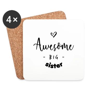 Awesome BIG Sister - Untersetzer (4er-Set) - Weiß - Vorne