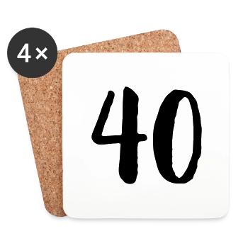 40th birthday years number number gift - Coasters (set of 4) - white - Front