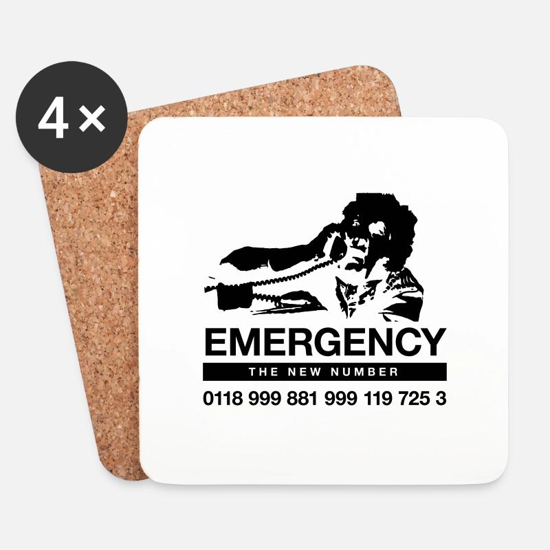 IT Crowd – Emergency Number - Untersetzer (4er-Set) - Weiß