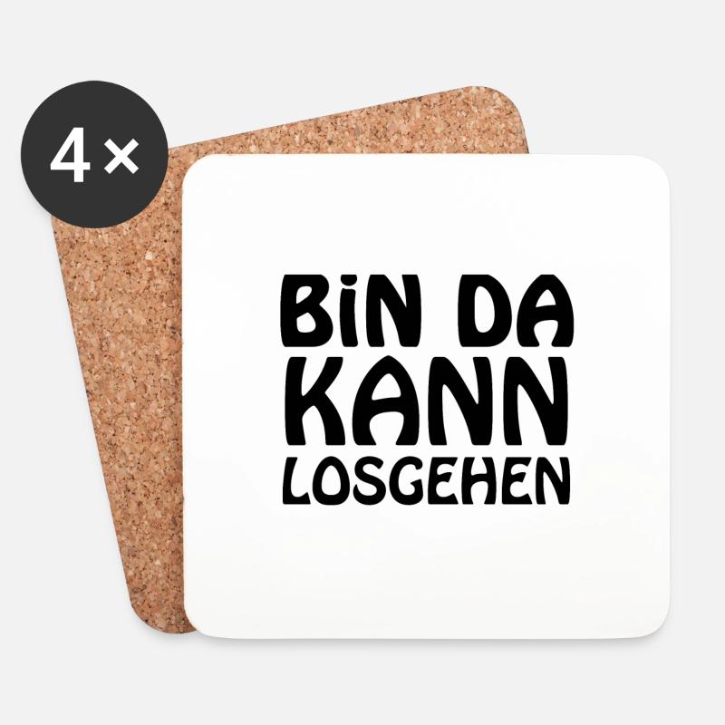 Bin Da! Kann Losgehen! Neugeborene - Untersetzer (4er-Set) - Weiß