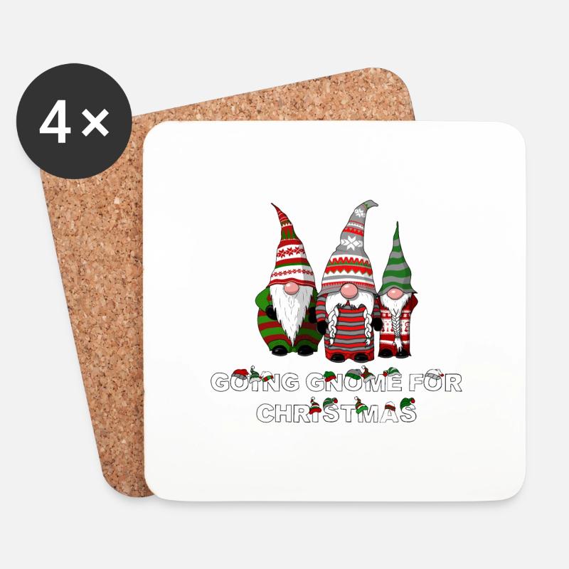 Going Gnome für Weihnachten - Untersetzer (4er-Set) - Weiß