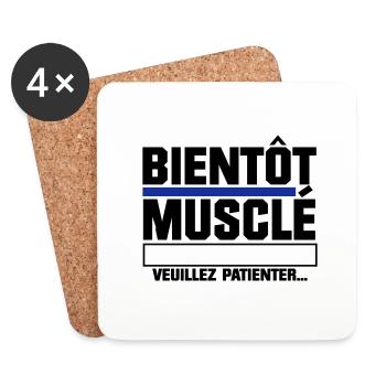 bientôt musclé veuillez patienter... - Dessous de verre (lot de 4) - blanc - Devant