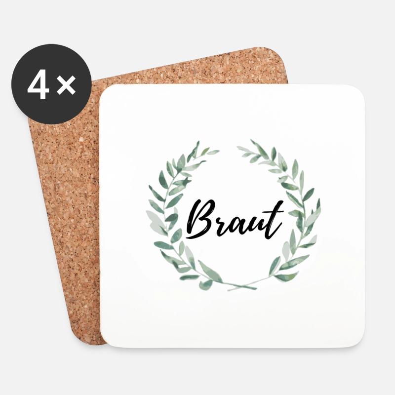 Braut - Untersetzer (4er-Set) - Weiß