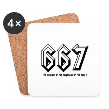 667 - The number of the neighbour of the beast - Untersetzer (4er-Set) - Weiß - Vorne
