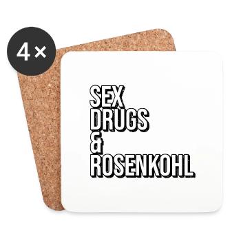 Sex Drugs And Rosenkohl - Untersetzer (4er-Set) - Weiß - Vorne