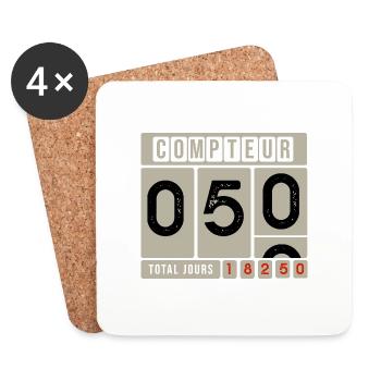 50 YEARS ON THE COUNTER Gift ideas 50th anniversary - Coasters (set of 4) - white - Front