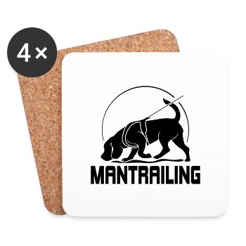 MANTRAILING Hundesport Suchhunde Hunde Hund - Untersetzer (4er-Set) - Weiß - Vorne
