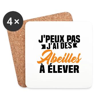 Je Peux Pas J'ai Des Abeilles À Élever - Dessous de verre (lot de 4) - blanc - Devant