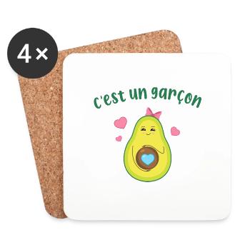 C'est un garçon t-shirt femme enceinte humour - Dessous de verre (lot de 4) - blanc - Devant