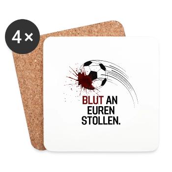 Coupe du monde Qatar Protestation 2022 Sang sur le maillot de protestation de Stollen - Dessous de verre (lot de 4) - blanc - Devant