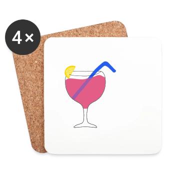 cocktail - Untersetzer (4er-Set) - Weiß - Vorne