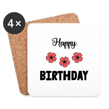 ALLES GUTE ZUM GEBURTSTAG. ALLES GUTE ZUM GEBURTSTAG. JAHRESTAG. - Untersetzer (4er-Set) - Weiß - Vorne