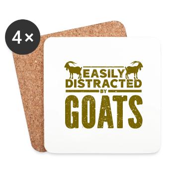 Goat - Buck - Goat - Farm - Zoo - Holiday - Coasters (set of 4) - white - Front
