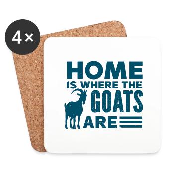 Goat - Buck - Goat - Farm - Zoo - Holiday - Coasters (set of 4) - white - Front