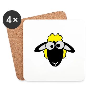 sheep color - Coasters (set of 4) - white - Front