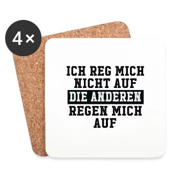 ich reg mich nicht auf die anderen regen mich auf - Untersetzer (4er-Set) - Weiß - Vorne
