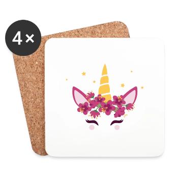 Unicorn baby bump pregnant star kids - Coasters (set of 4) - white - Front