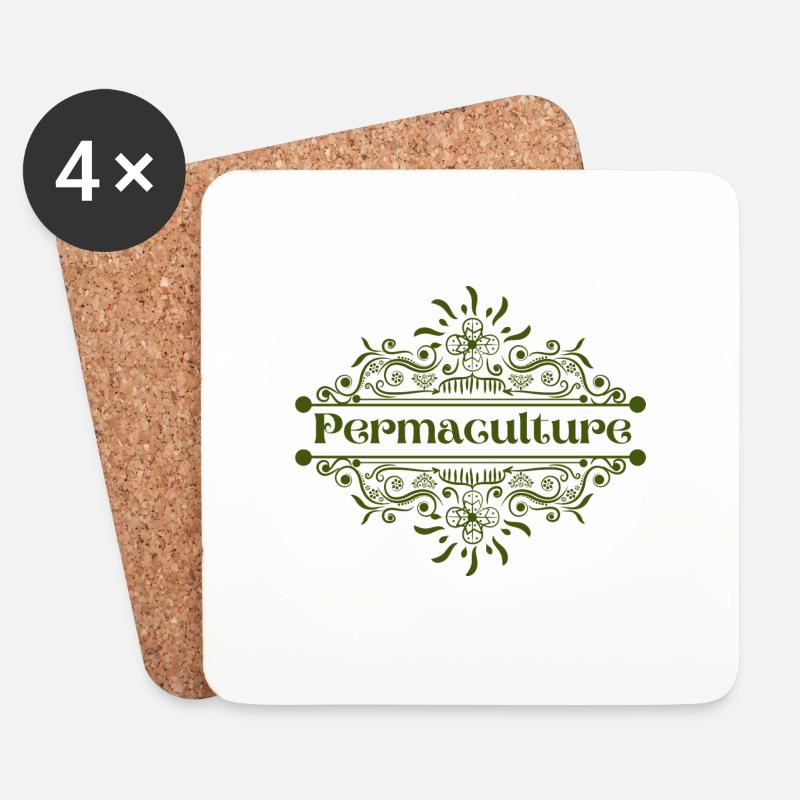 Permakultur - Untersetzer (4er-Set) - Weiß